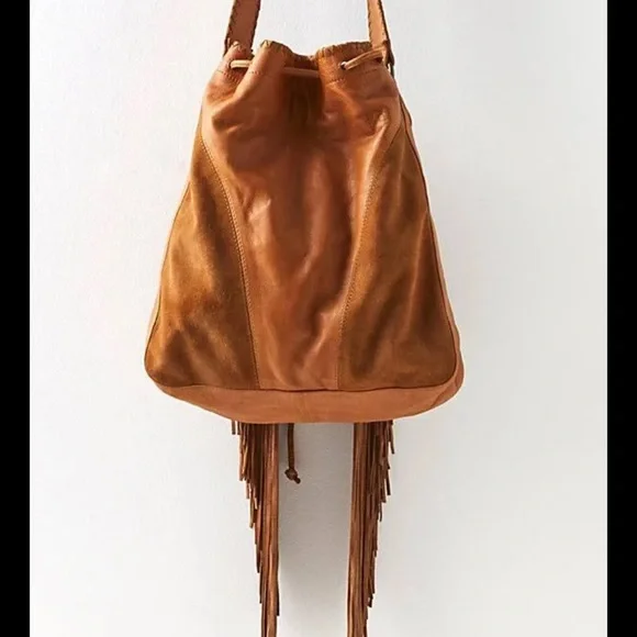 NWOT RARE Free People AMARILLO Brown Fringed Shoulder Bag - Picture 5 of 5